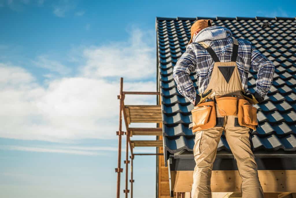 Roofers installing a new roof
