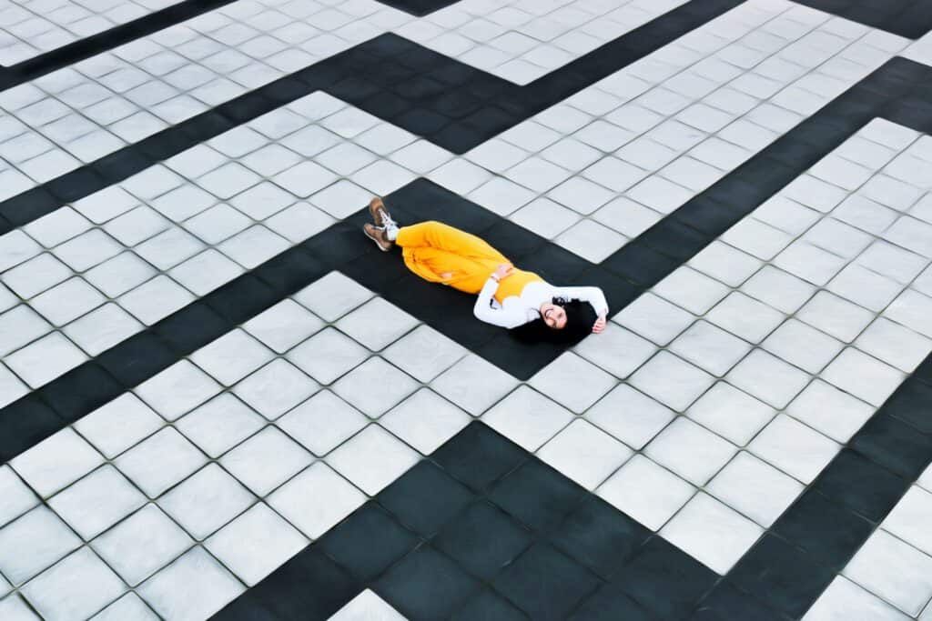 black and white flooring